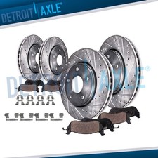 11.65" Front 11.50" Rear Drilled Disc Rotors Brake Pads for Nissan Rogue Select