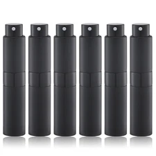 6pcs Black Refillable Portable Spray Bottle 5ml Cologne Atomizer Travel Perfume
