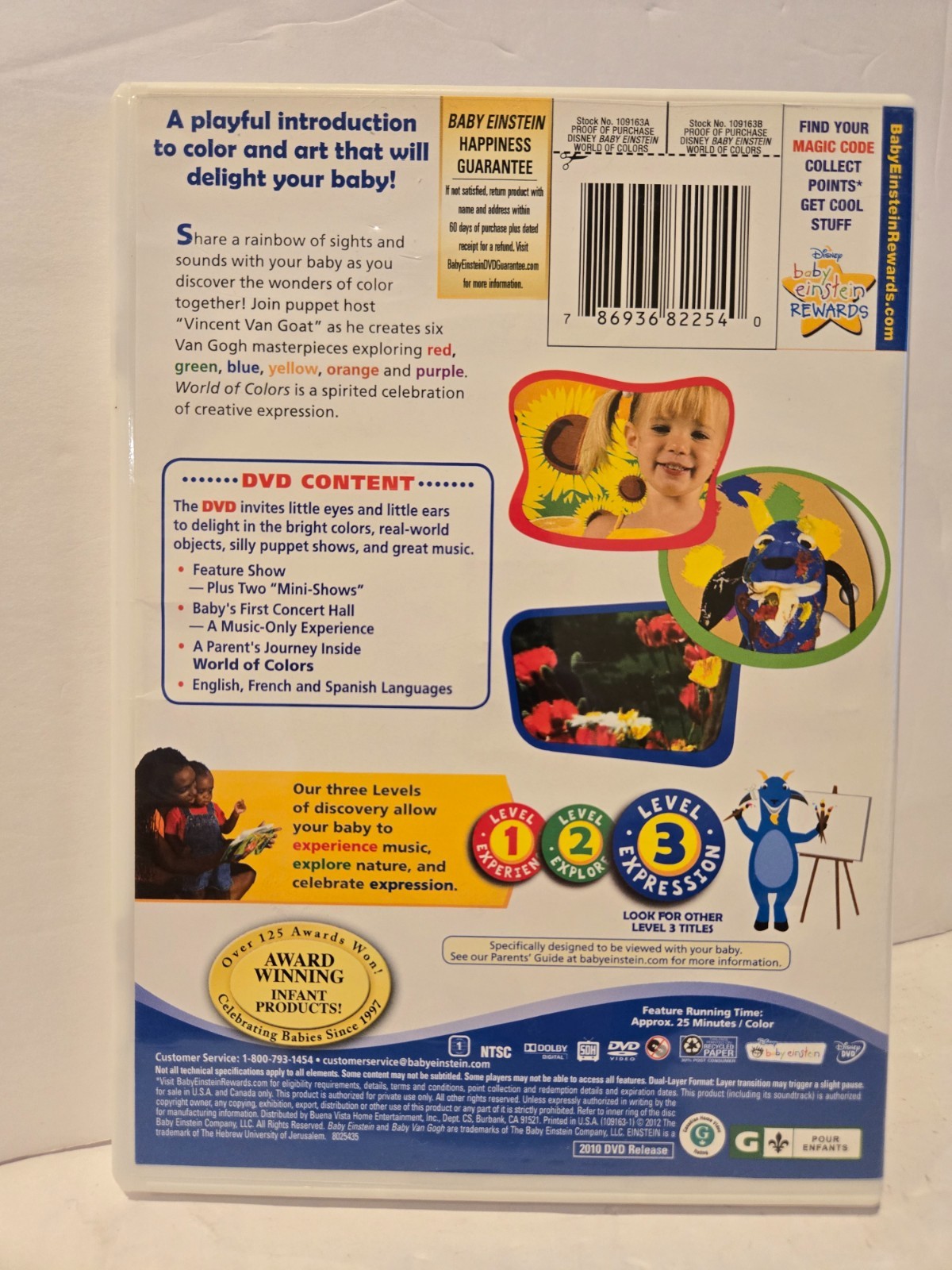 LOT OF 4 BABY EINSTEIN DVDs Beethoven, Mozart, Colors, Oceans-