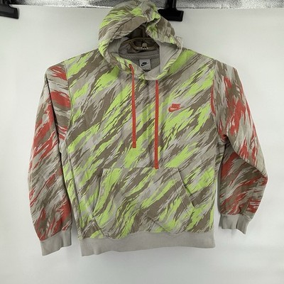 Nike Men's Large NSW Allover Print Magic Ember Pullover Hooded Sweatshirt