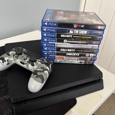 Sony PlayStation 4 PS4 Slim 500GB PAL- Console/ Controller & 9 Games. SW v13.02