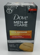 Dove Men+Care 3-N-1 Hand+Body+Shave Bar Skin Defense Soap 6 Bars 3.75 Oz NEW