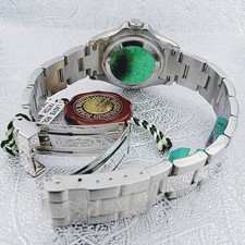 Rolex 29mm Yacht Master Steel Watch w/Silver Dial & Platinum Bezel. (169622) 15