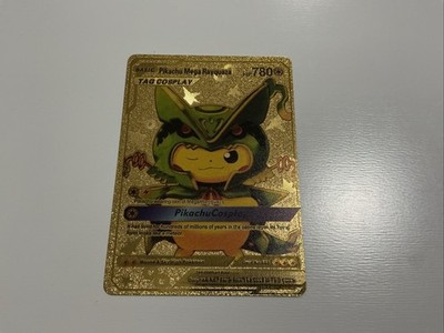 Pokemon Pikachu Mega Rayquaza 780hp Gold Foil Fan Art Card | eBay