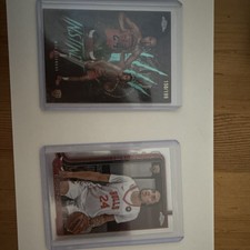 Topps Chrome Noa Essengue /199 Instinct Aqua Refractor and Base Chrome Refractor