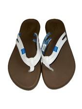 Flojos Women's Sandals w Memory Foam Flip Flops Size 8 White