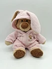 TY Pluffies Pink PJ Bear Heart to Baby VTG 2005 Plush Stuffed Animal Bunny Ears