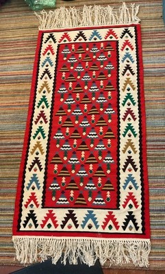 1950 s TURKISH KILIM Flatwave Rug 68  X 29  Vibrant Colors