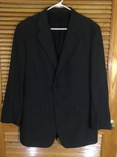 Express Men  s Size 42R Black Pin Stripe Wool Dress Jacket Blazer CM-341