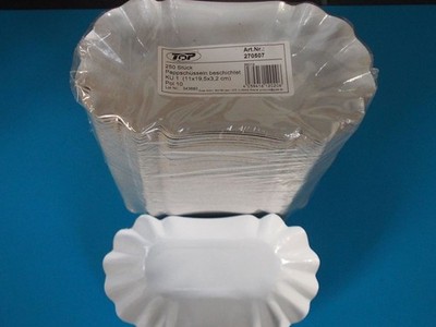 Pappschalen 11x19x3 cm KU1 oval Pommes Schalen Currywurst Schalen 1000 St