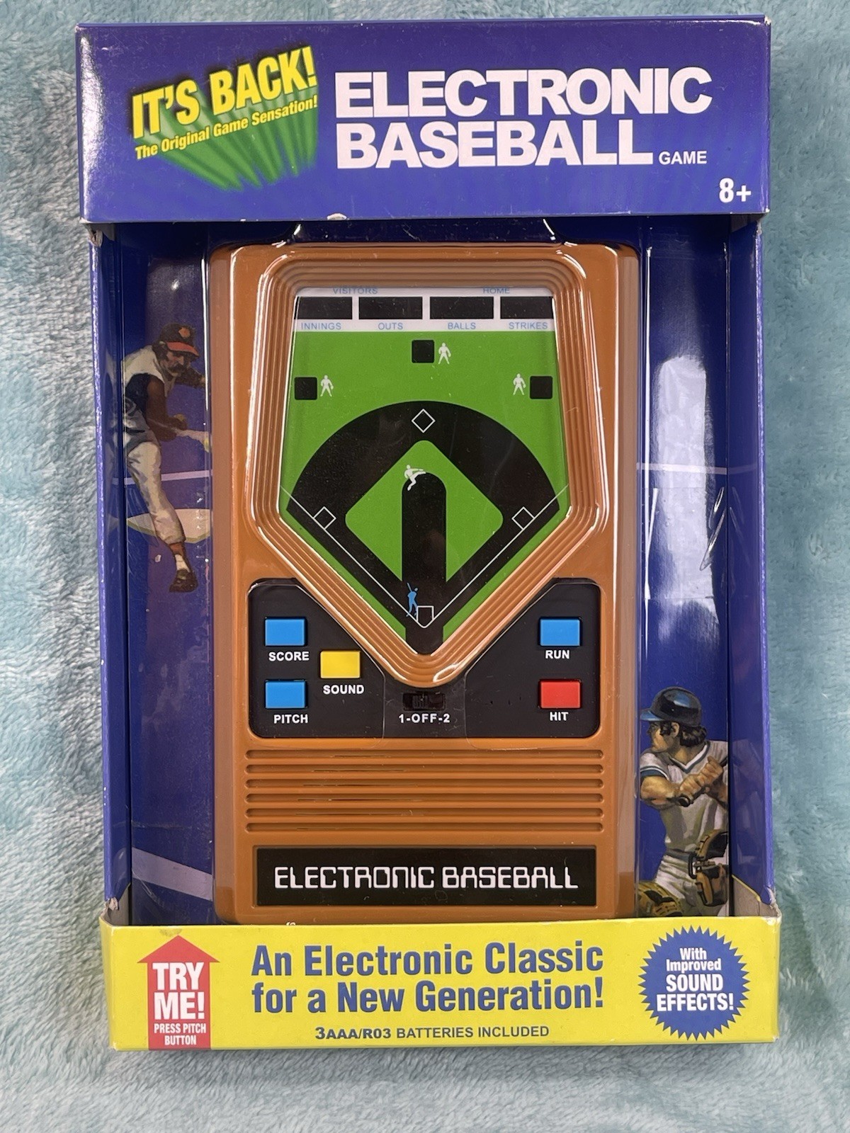 Mattel / Basic Fun Electronic Baseball Game 2016 Retro Handheld New Sealed Toy