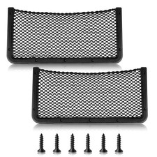 Automotive Cargo Net Pocket Organizer - ABS Plastic Frame Mesh Holder for Car, R