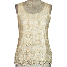 Banana Republic Cream Lace Sleeveless Blouse Size XS
