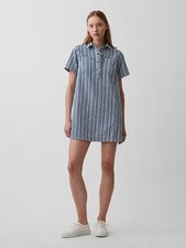 Gap-Denim Stripe Popover Mini Dress