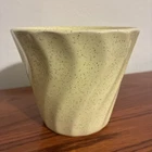 Vintage Bauer Pottery Swirl #4 Yellow Speckled Planter Flower Pot