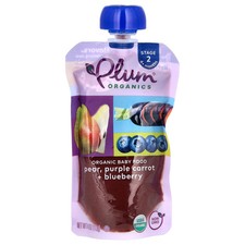 Organic Baby Food, 6 Months, Pear, Purple Carrot  Blueberry, 4 oz 113 g 