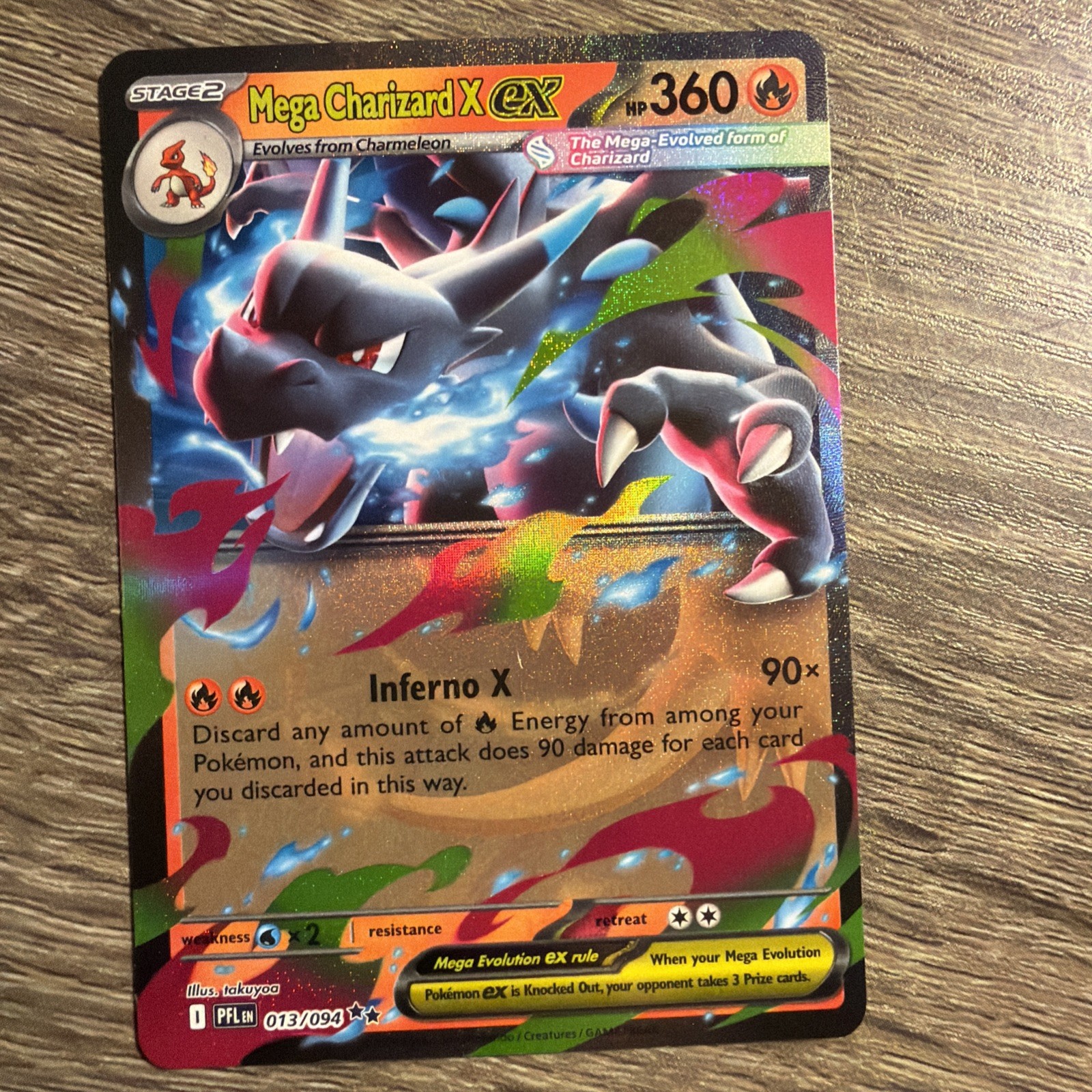 Mega Charizard X ex - Double Rare ME02: Phantasmal Flames 013/094 NM