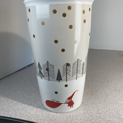 Starbucks 2018 Ceramic Christmas Holiday Travel Tumbler Mug 12 oz Santa  with Lid | eBay