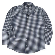 Mizzen  Main Leeward Trim Fit Shirt Mens XL Blue Gingham Check Performance
