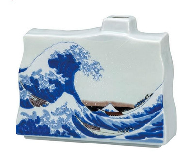 KUTANI YAKI WARE Japanische Blumentopf Vase Ukiyo-e Hokusai Great Wave...