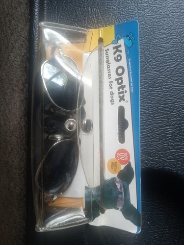 Doggles K9 Optix Dog Sunglasses w/ Strap, Black/Silver, Small