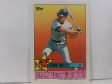 1989 Super Star Sticker Back Cards #7 WADE BOGGS-TIM BURKE/MIKE PAGLIARULO
