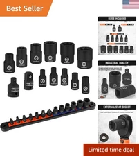Comprehensive E-Torx Socket Set: 13 Pieces + Impact Adapters - Durable Design