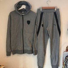 Puma x Ferrari Limited Edition Trainingsanzug Set S Grau Schwarz Polyester...
