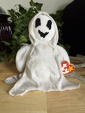 Vintage Ty Beanie Baby SHEETS Halloween Ghost 7" Plush Toy w Hang Tag