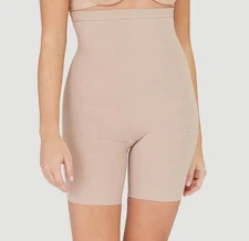 Assets by Spanx Women's High Waist Shaping Mid-Thigh Super Control Shaper Tan 1