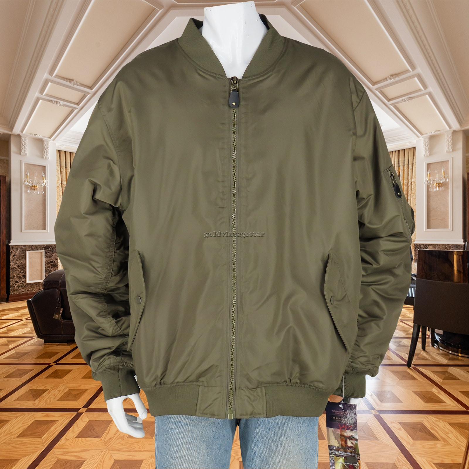 Y2k Vintage MA-1 Flight Oversized Bomber Military Air Force Aviation Jacket