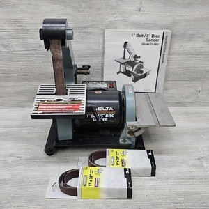 Vintage Delta 1" Belt 5" Disc Sander Model 31-080 USA 1/4 HP + Manual & Belts
