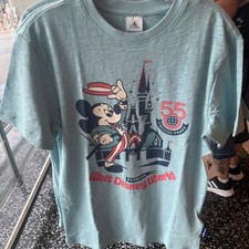2026 Walt Disney World 55th Anniversary Mickey Castle Blue Shirt Adult Szs NWT!