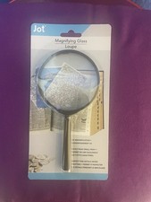 Jot Portable Magnifying Glass 3x Black Handheld Loupe for Reading and Inspection