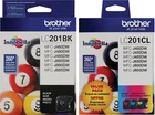 New Genuine Brother LC201 Black Cyan Magenta Yellow 4PK Ink Cartridges