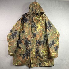 German Bundeswehr Flecktarn Rain Jacket Parka Waterproof 1991 Size III Large