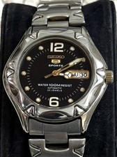 Seiko 5 Automatic Men’s Watch 23 Jewels Black Dial Japan Made Mov 7S36
