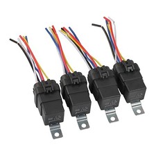4 Pack 12V DC Waterproof Relay and Harness 40/30 AMP Heavy Duty 12 AWG Tinned Co