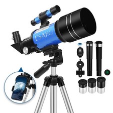 ESAKO Telescope for Kids  Beginners, 70mm Aperture Portable Blue, Blue