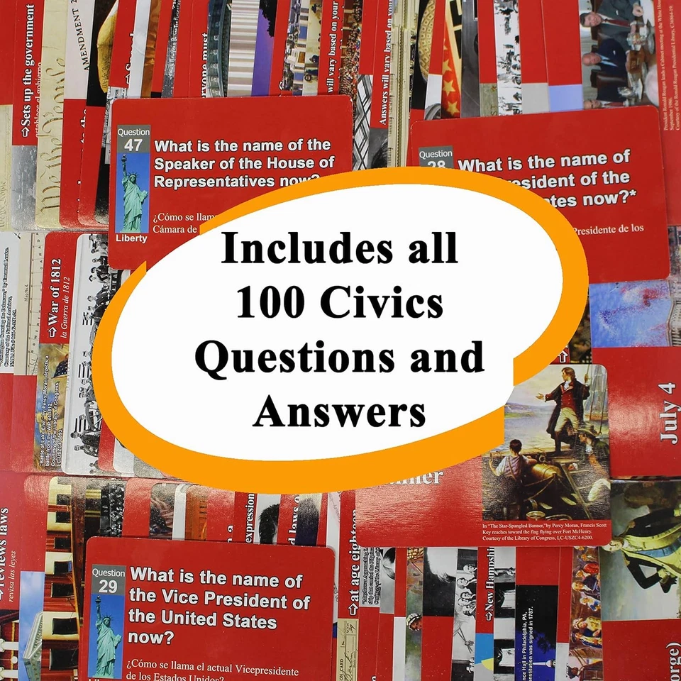 US Citizenship Flash Cards 2025 to Study for the Naturalization Test Includes Ci - Image 4 of 4