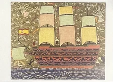 Manuel Mendive Hoyo, Barco Negrero. Serigraphy. Contemporary Art