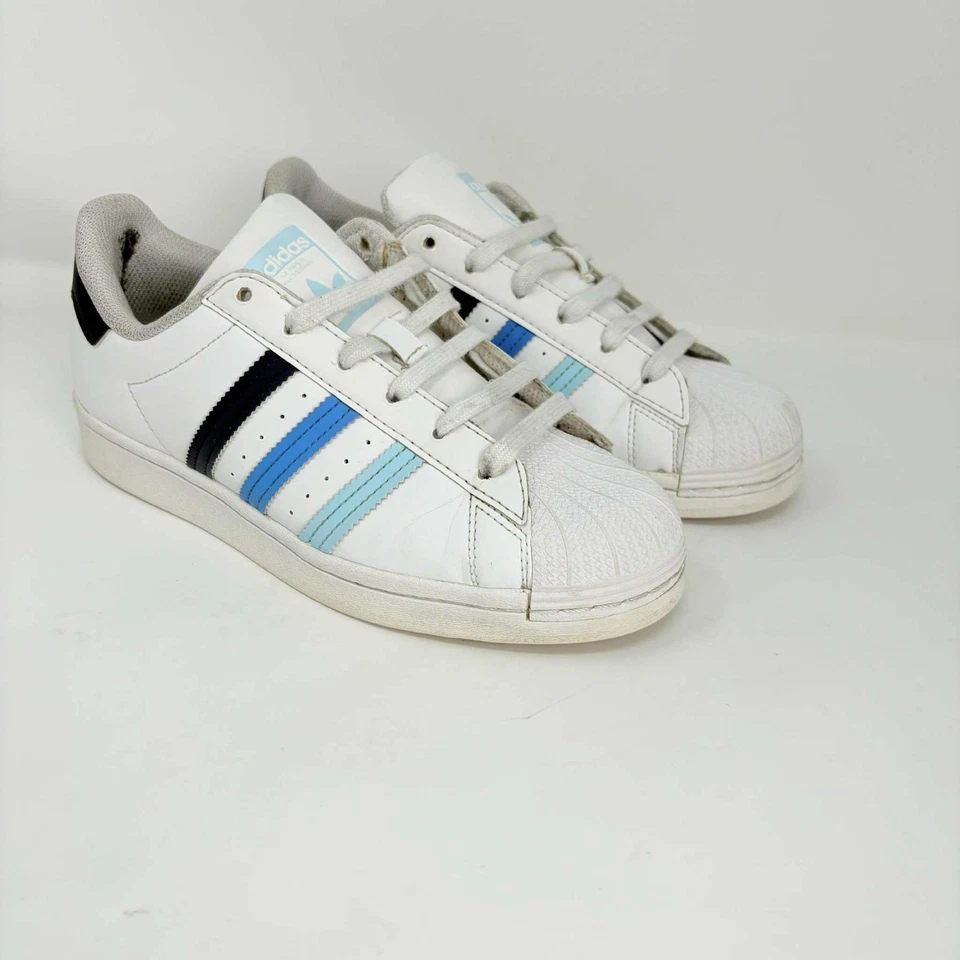 Adidas Originales Talla 5.5 Niños Superstar J GY9327 Blanco Bliss Azul Foto 4 de 4