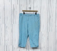 Ruby Rd pants womens size 16 cropped straight blue patterned stretch