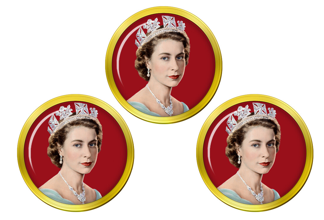 Young Queen Elizabeth II Golf Ball Markers