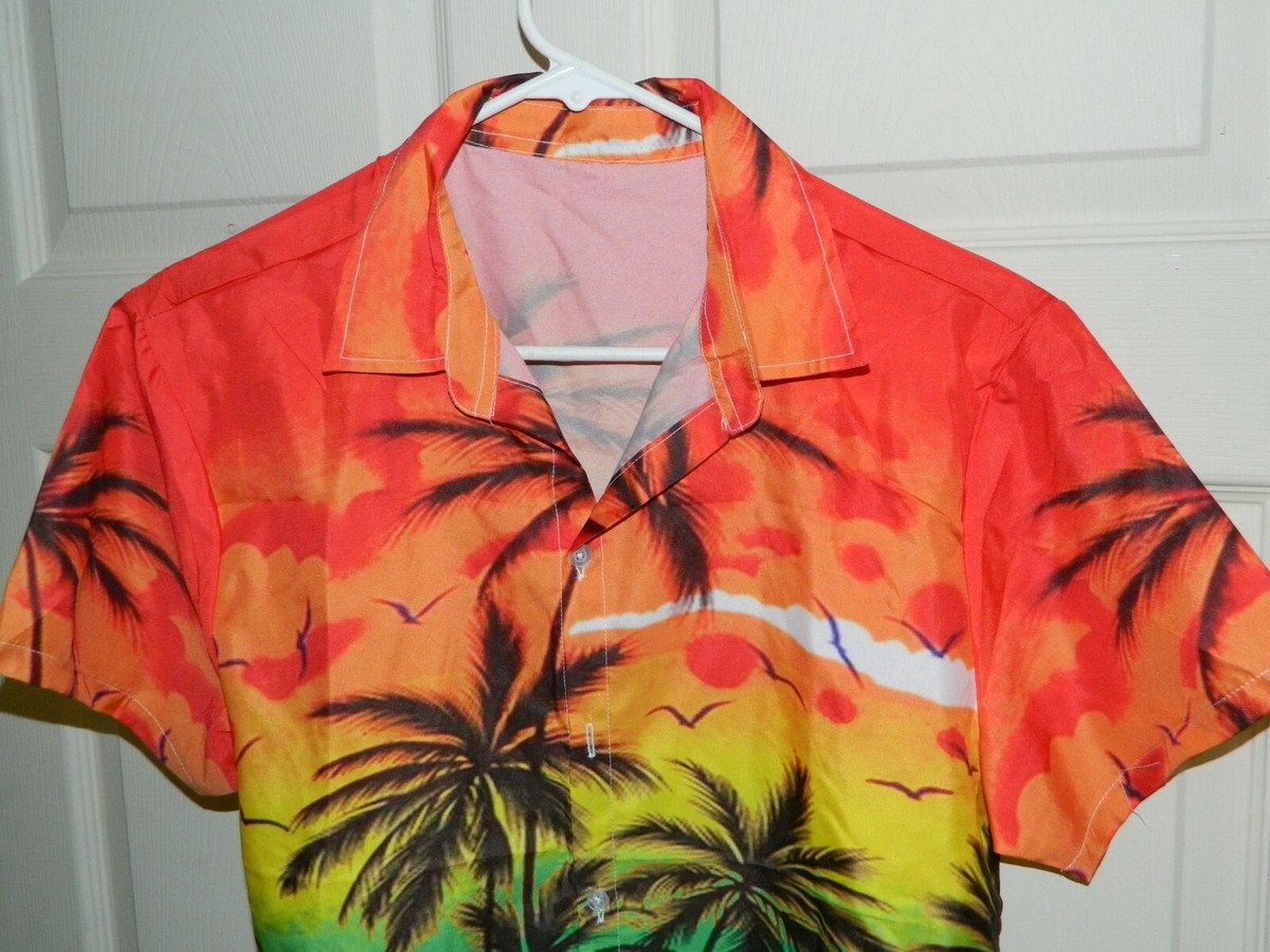 Handmade Pride Hawaiian Shirt w/ Palm Trees Never Been Worn L-27