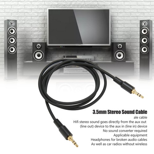 3.5mm Male to Male Sound Aux Cable Professional Nylon Woven 3.5mm - Afbeelding 2 van 18