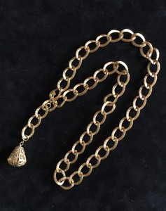 Vintage-Rare-Sarah-Coventry-Chain-Pendant-Necklace-Belt-Gold-Tone-Signed