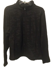 Laundry Womens Wicking Stay Warm Fleece Lined Full Zip Jacket Black Camo XL 90