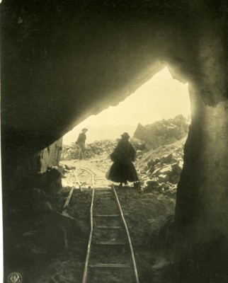 Bolivien Anden Zinn Erzmine Eingang Bergbau alt NPG Stereo Stereoview Foto 1900