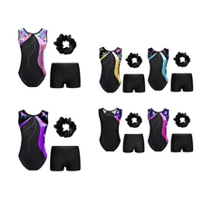 Kids Girl's Rompers Sport Bodysuit And Bottoms Training Dance Outfit Gymnastic